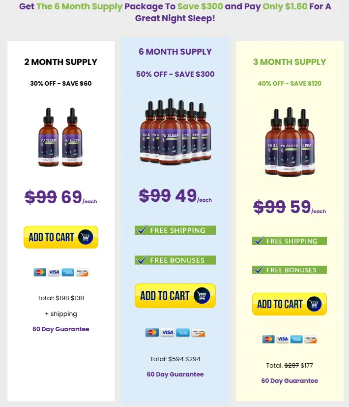 yu sleep prices