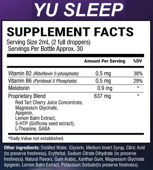 yu sleep Ingredients